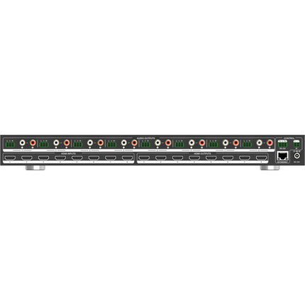 A-Neuvideo 8x8 UHD 4K HDR Matriz HDMI con Escalador Audio Extractor 7.1 canales y Control remoto IR