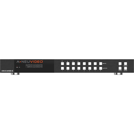 A-Neuvideo 8x8 UHD 4K HDR Matriz HDMI con Escalador Audio Extractor 7.1 canales y Control remoto IR