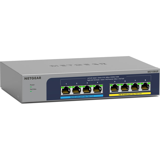 Netgear MS108UP Switch de Red No Gestionado 8 Puertos 2.5G PoE++ 230W Energía