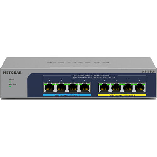 Netgear MS108UP Switch de Red No Gestionado 8 Puertos 2.5G PoE++ 230W Energía