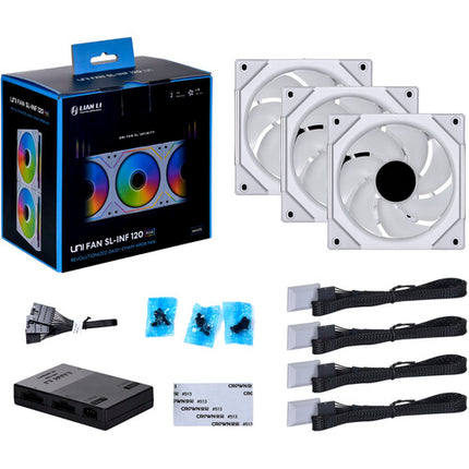 Lian Li 120mm UNI FAN SL-INFINITY Ventilador para PC 3x2100 rpm 3-Pack con Controlador Blanco