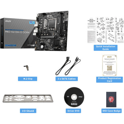 MSI PRO H610M-G DDR4 Placa base Micro-ATX LGA 1700 2x DDR4 3200 4x SATA III