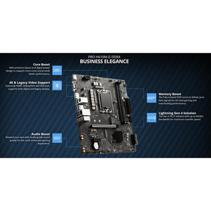 MSI PRO H610M-G DDR4 Placa base Micro-ATX LGA 1700 2x DDR4 3200 4x SATA III