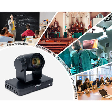 FeelWorld UHD 4K Cámara PTZ con Zoom Óptico 12x 1/2.8" CMOS PoE