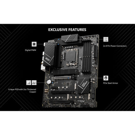 MSI PRO Z790-P WIFI Placa base ATX LGA 1700 DDR5-7000 Wi-Fi 6E USB 3.2 Gen 2x2