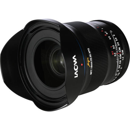 Venus Optics Argus 18mm f0.95 Micro Cuatro Tercios 7.9” distancia mínima de enfoque