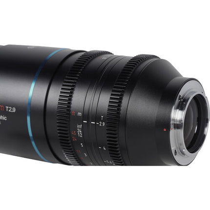 Sirui 100mm T2.9 Lente Anamórfico Full-Frame RF-Mount Filtro 82mm Bokeh Ovalado