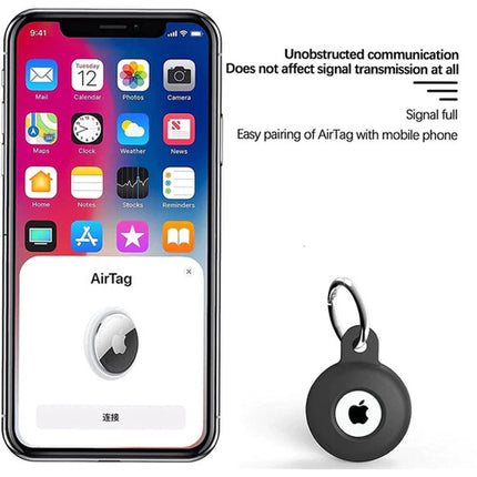 Sahara Case EasyClip Funda de Silicona para Apple AirTag Negra resistente y con clip para llaves