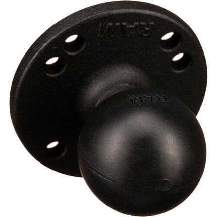 RAM Mounts Base Redonda 2.5" con Patrón de Agujeros AMPS y Bola 1.5" de Aluminio Marino