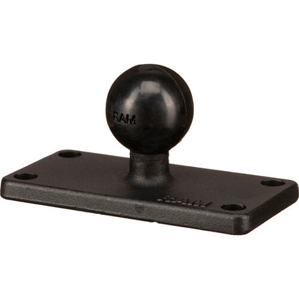 RAM Mounts Base de Montaje con Bola de 1 Pulgada y Placa Rectangular de Aluminio