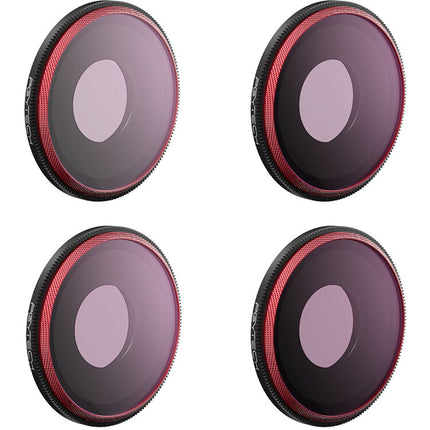 PGYTECH Pro Juego de Filtros ND/PL para DJI Osmo Action 3 4-Pack Multicapa