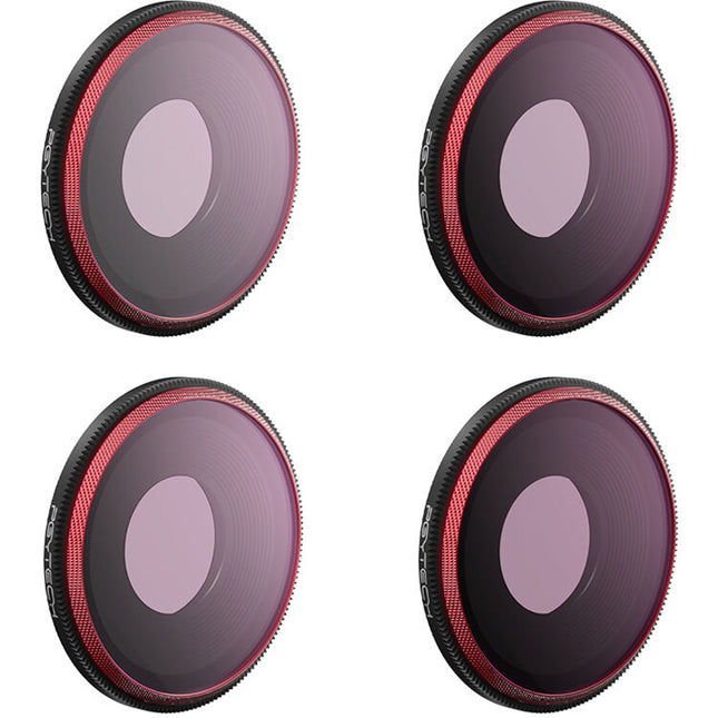 PGYTECH Pro Juego de Filtros ND/PL para DJI Osmo Action 3 4-Pack Multicapa