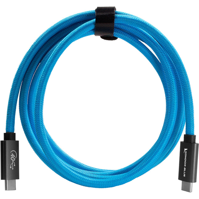 Kondor Blue Cable USB-C 6 pies 40 Gb/s 5A 100W carga y datos