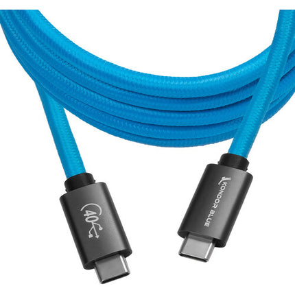 Kondor Blue Cable USB-C 6 pies 40 Gb/s 5A 100W carga y datos
