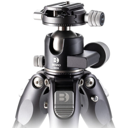 Benro Tortoise Trípode de Fibra de Carbono Tres Secciones con Cabezal GX35 carga 15 kg altura 19 a 156 cm