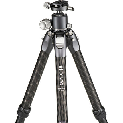 Benro Tortoise Trípode de Fibra de Carbono Tres Secciones con Cabezal GX35 carga 15 kg altura 19 a 156 cm