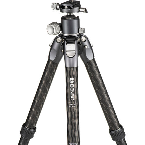 Benro Tortoise Trípode de Fibra de Carbono Tres Secciones con Cabezal GX35 carga 15 kg altura 19 a 156 cm
