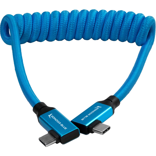 Kondor Blue Cable USB-C en ángulo 12 a 24" trenzado 100W azul