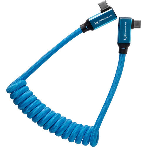 Kondor Blue Cable USB-C en ángulo 12 a 24" trenzado 100W azul