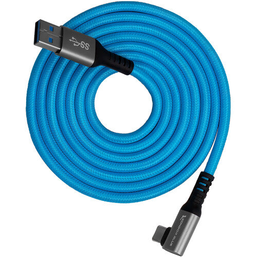 Kondor Blue Cable USB-A a USB-C 3.0 Ángulo Recto 3A 10' Azul