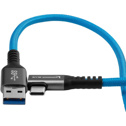 Kondor Blue Cable USB-A a USB-C 3.0 Ángulo Recto 3A 10' Azul