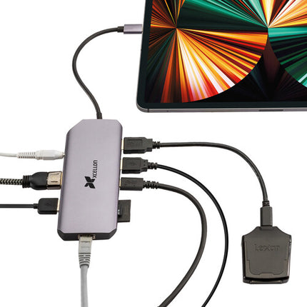 Xcellon Pro Hub 10 10 en 1 USB-C 3.2 Gen 2 con HDMI 4K y Ethernet
