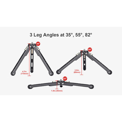 Sunwayfoto Trípode de Mesa de Aleación de Aluminio 88 lb Capacidad 3 Ángulos de Pierna