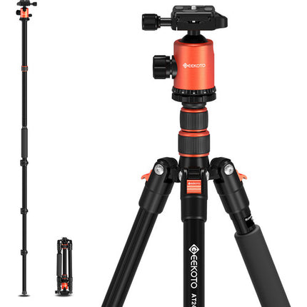 Geekoto AT24Pro Dreamer Trípode de Aluminio 77" Capacidad 17.6 lb con Kit de Accesorios