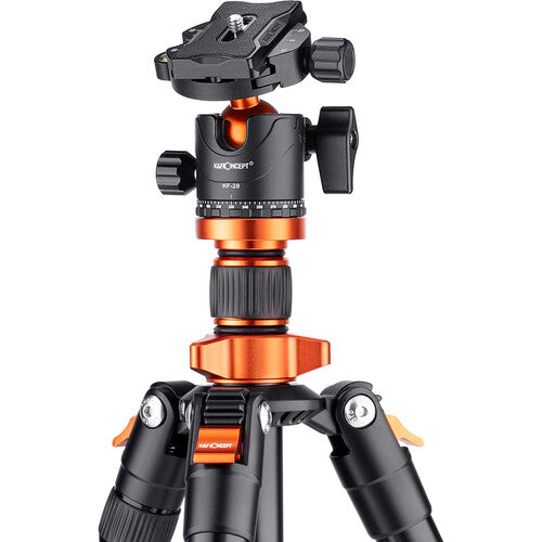 K&F Concept SA254M2 Tripode de Aluminio para Cámara DSLR con Cabezal de Bola y Monopie 68.9 pulgadas altura máxima 22 lb capacidad carga