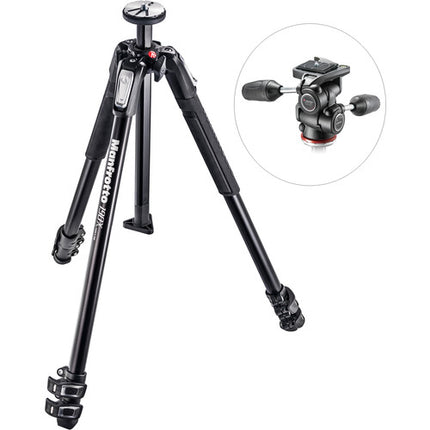 Manfrotto MK190X3-3W1 Trípode de Aluminio 67.7" con Cabezal 3-Way Pan/Tilt