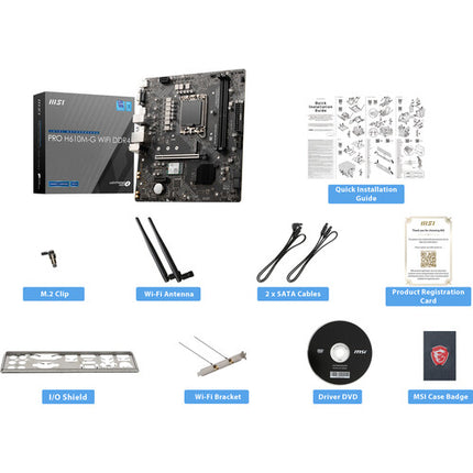 MSI PRO H610M-G WIFI Placa base Micro-ATX LGA 1700 DDR4 2x SATA 1x M.2