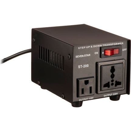 Sevenstar ST-200 Transformador Paso a Paso 200W con Adaptador US y Fusibles de Repuesto