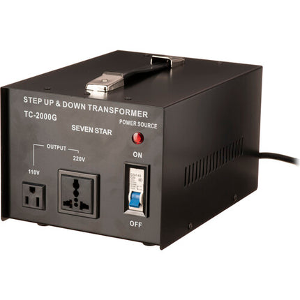 Sevenstar TC-2000 Transformador Step Up Down 2000W Indicador LED 2 Fusibles Repuestos