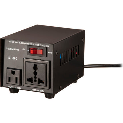 Sevenstar ST-200 Transformador Paso a Paso 200W con Adaptador US y Fusibles de Repuesto