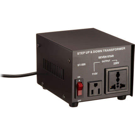 Sevenstar ST-500 Transformador 500W Voltaje 110-240V Incluye Adaptadores y Fusibles