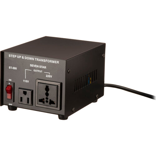 Sevenstar ST-500 Transformador 500W Voltaje 110-240V Incluye Adaptadores y Fusibles