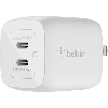 Belkin BoostCharge Pro 45W Cargador de Pared Dual USB-C GaN 2 Puertos