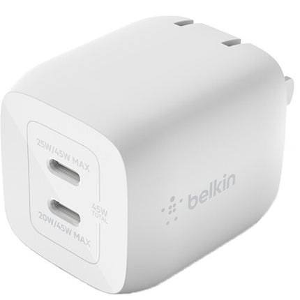 Belkin BoostCharge Pro 45W Cargador de Pared Dual USB-C GaN 2 Puertos
