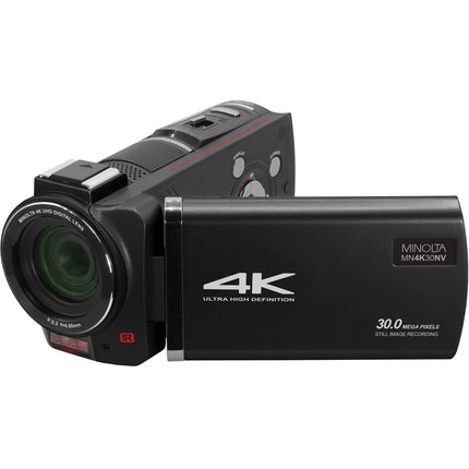 Minolta MN4K30NV Cámara de Video UHD 4K Visión Nocturna 13MP 30MP Pantalla 3 Pulgadas