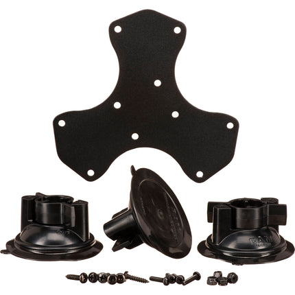 RAM Mounts Adaptador Base Triple con Triple Ventosa 3.3 Pulgadas Composite