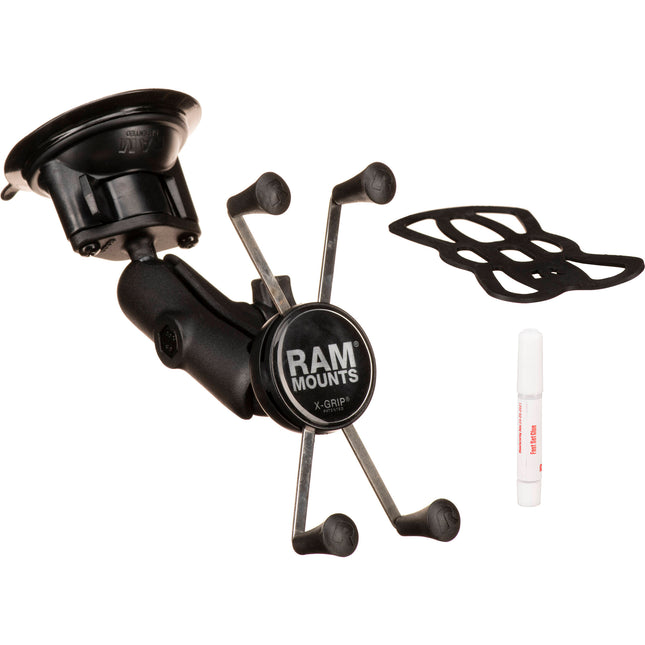 RAM Mounts Twist Lock Soporte con Ventosa 3.3" y X-Grip para Phones Grandes