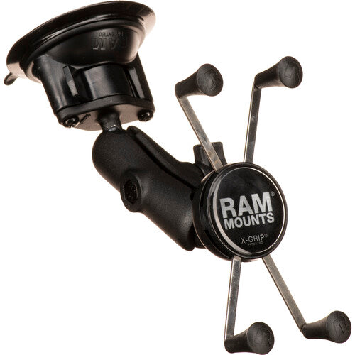 RAM Mounts Twist Lock Soporte con Ventosa 3.3" y X-Grip para Phones Grandes