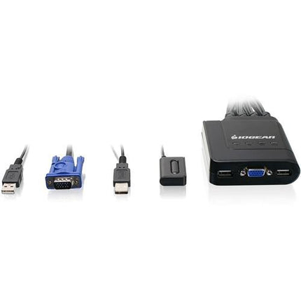 IOGEAR 4 Puertos USB Switch KVM con 4 Computadoras y Cables Integrados