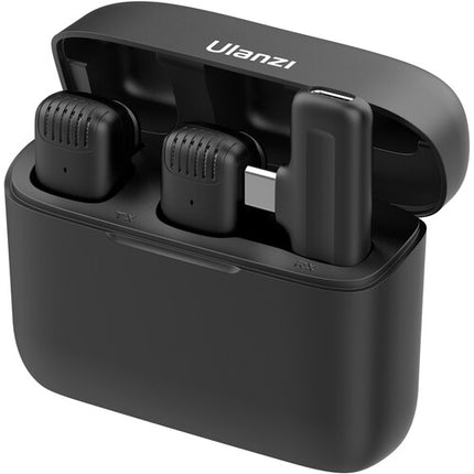 Ulanzi J12 Sistema de Micrófono Inalámbrico para 2 Personas con USB-C 6 Horas de Batería y Estuche de Carga