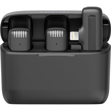 Ulanzi J12 Sistema de Micrófono Inalámbrico para 2 Personas con Conector Lightning y Estuche de Carga Negro