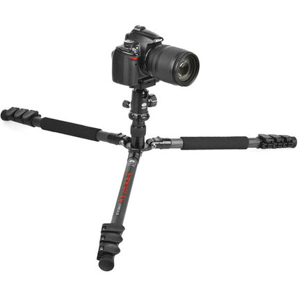 Sirui ET-1204 Trípode de Fibra de Carbono con Cabezal E-10 y Altura Máxima 55"