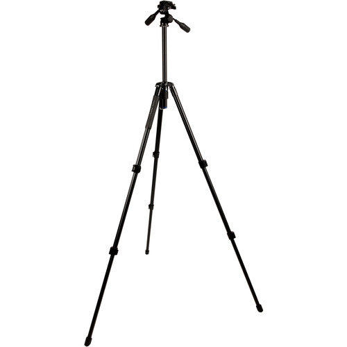 SLIK Pro AL-523-3W Trípode de aluminio 3 secciones altura 79 pulgadas capacidad 13.2 lb con cabezal panorámico 3 vías y estuche deluxe
