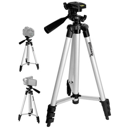 Ultimaxx UM-TR50 trípode de aluminio 50" con cabezal 3 vías y liberación rápida con funda