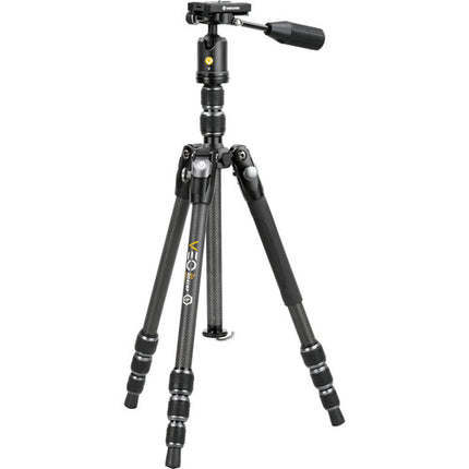 Vanguard VEO 3T 204CBP Trípode de Viaje Carbono 4 en 1 140 cm 4 Secciones con Cabezal Esférico y Mando Bluetooth