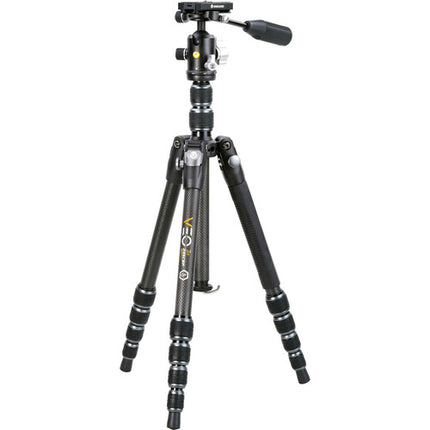 Vanguard VEO 3T 235CBP Trípode de Viaje Fibra de Carbono 61 Pulgadas 17.6 lb con Cabezal Esférico y Mando Bluetooth